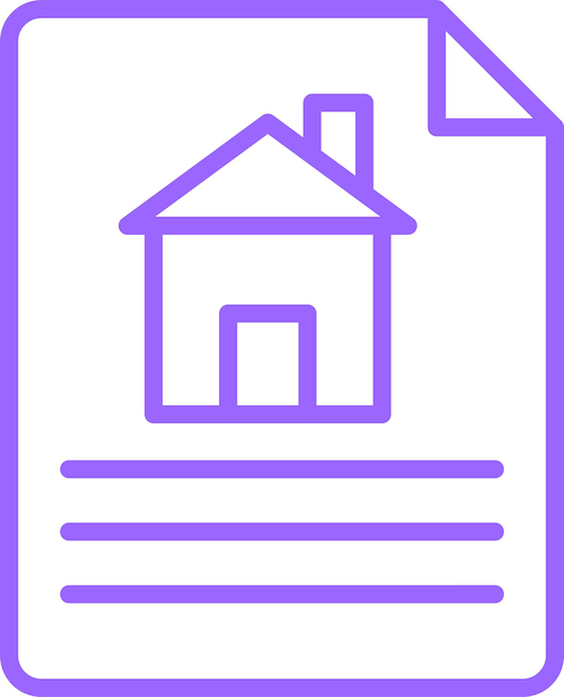 Estilo del icono de los documentos de diseño vectorial de la casa