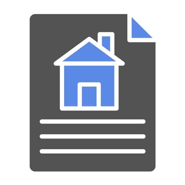 Estilo del icono de los documentos de diseño vectorial de la casa