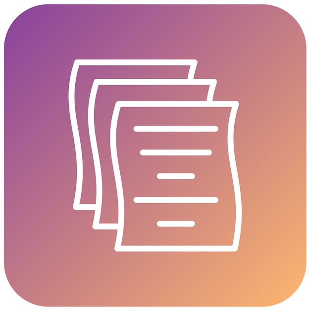 Estilo del icono de los documentos de diseño vectorial