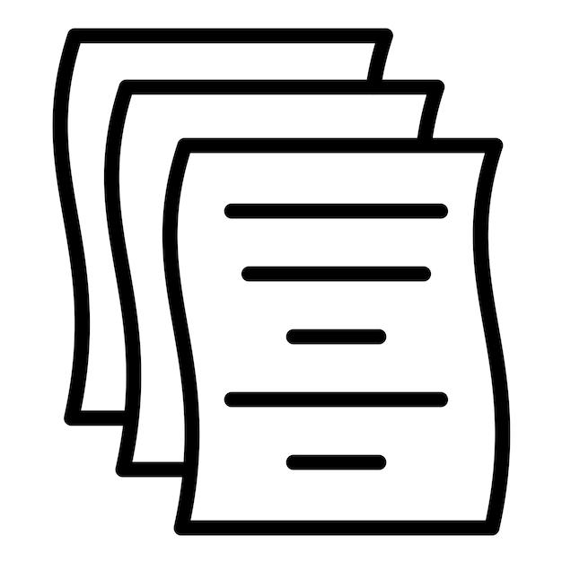 Estilo del icono de los documentos de diseño vectorial