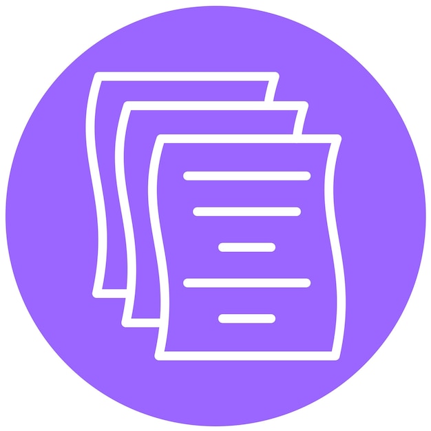 Estilo del icono de los documentos de diseño vectorial