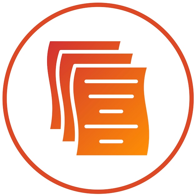 Estilo del icono de los documentos de diseño vectorial