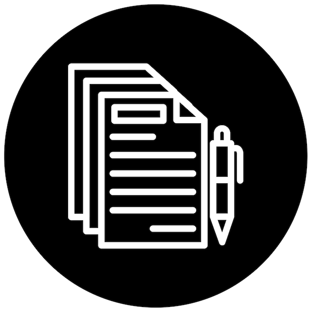 Estilo del icono de los documentos de diseño vectorial