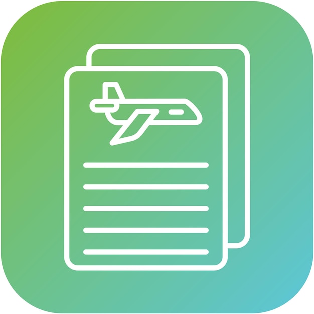 Estilo del icono de los documentos de vuelo de diseño vectorial