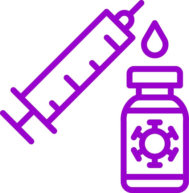 Estilo del icono de la dosis de la vacuna de diseño vectorial