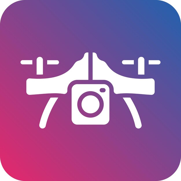 Estilo del icono del dron de la cámara