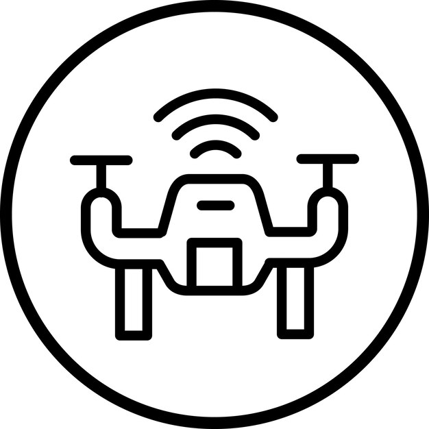 Estilo del icono del dron inteligente