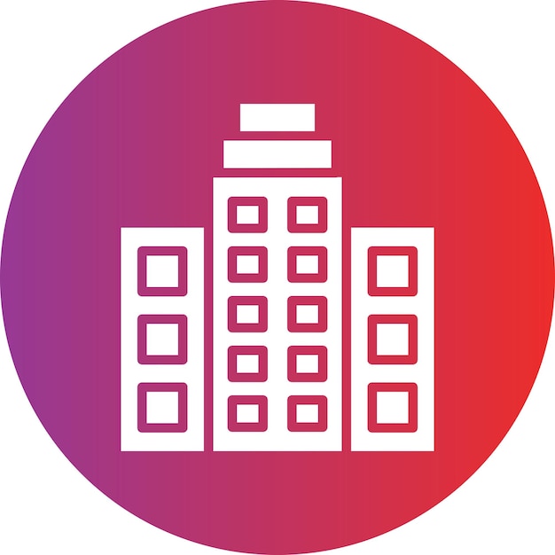 Estilo del icono del edificio de oficinas de diseño vectorial