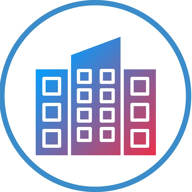 Estilo del icono del edificio de oficinas de diseño vectorial