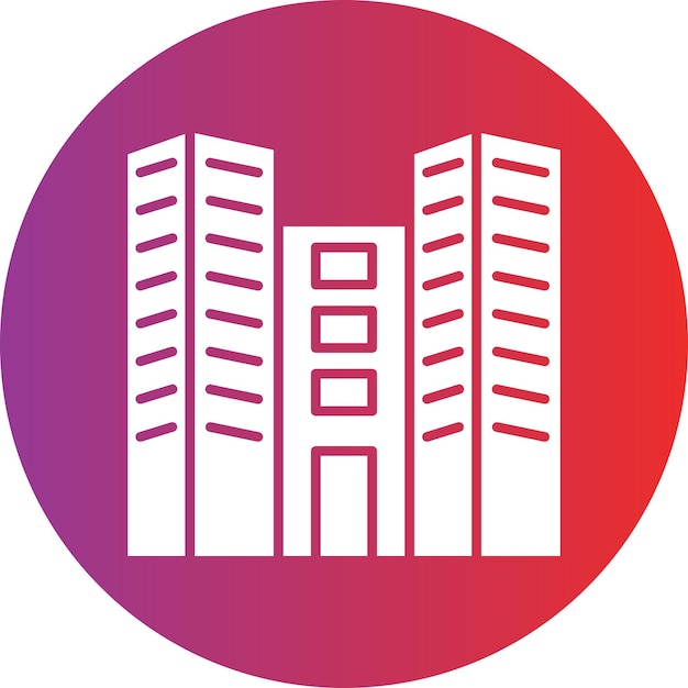 Estilo del icono del edificio de oficinas de diseño vectorial