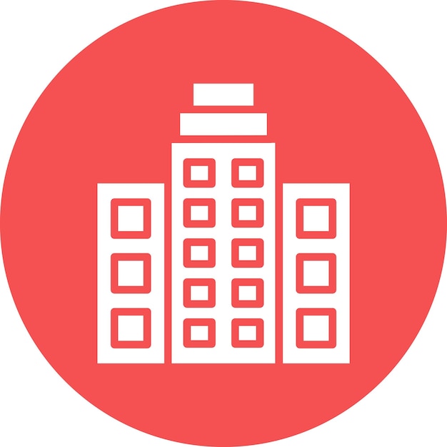 Estilo del icono del edificio de oficinas de diseño vectorial