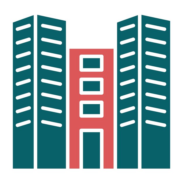 Estilo del icono del edificio de oficinas de diseño vectorial