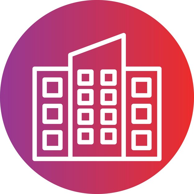 Estilo del icono del edificio de oficinas de diseño vectorial