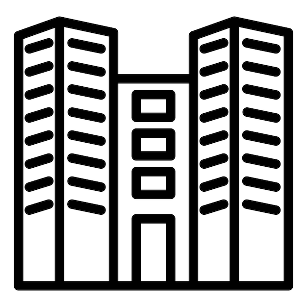 Estilo del icono del edificio de oficinas de diseño vectorial