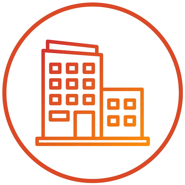 Estilo del icono del edificio de oficinas de diseño vectorial