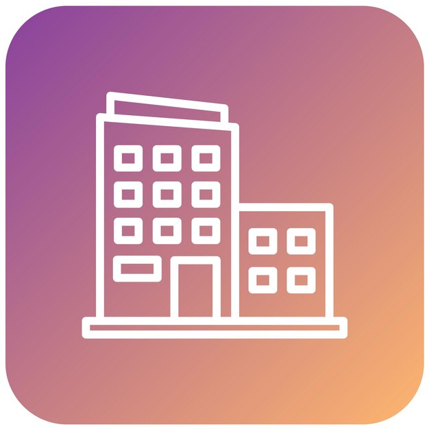 Estilo del icono del edificio de oficinas de diseño vectorial
