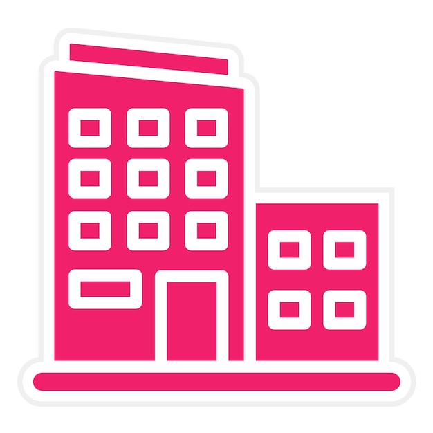 Estilo del icono del edificio de oficinas de diseño vectorial