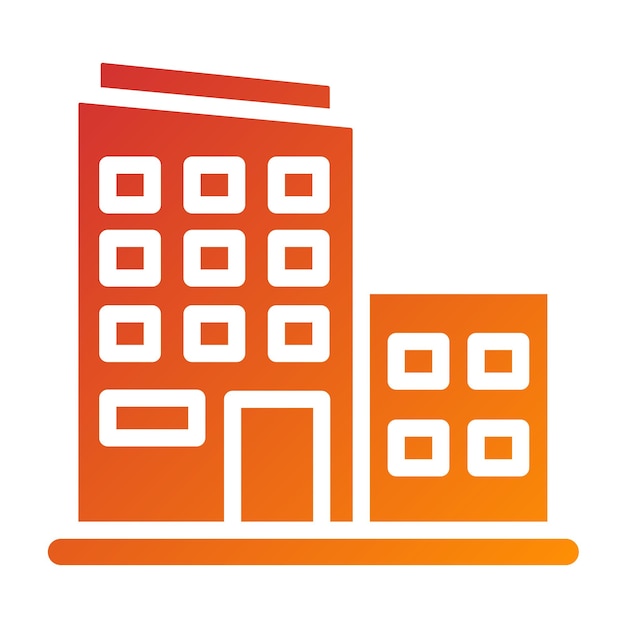 Estilo del icono del edificio de oficinas de diseño vectorial