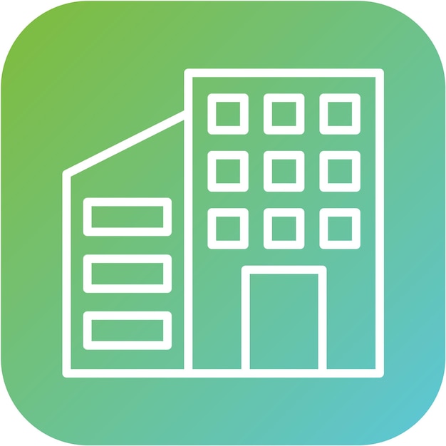 Estilo del icono del edificio de oficinas de diseño vectorial