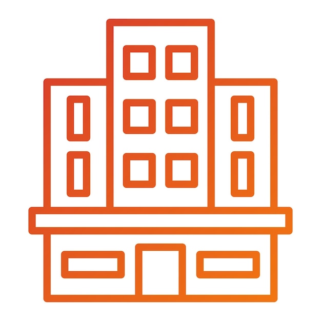 Estilo del icono del edificio de oficinas de diseño vectorial