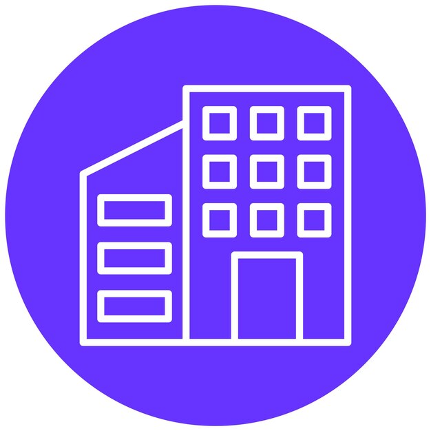 Estilo del icono del edificio de oficinas de diseño vectorial