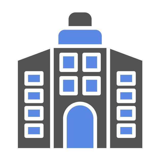 Estilo del icono del edificio de oficinas de diseño vectorial