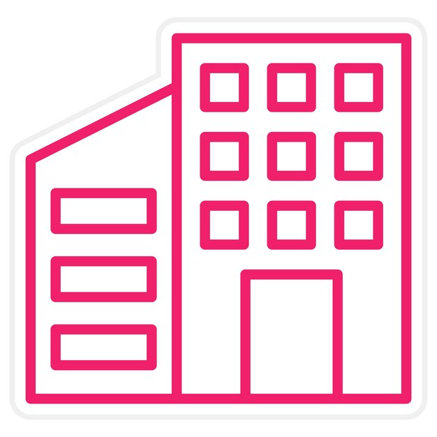 Estilo del icono del edificio de oficinas de diseño vectorial
