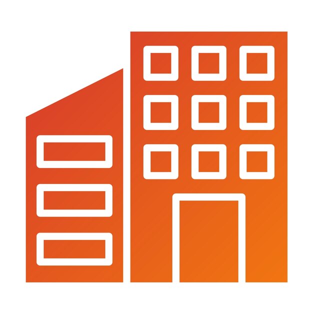 Estilo del icono del edificio de oficinas de diseño vectorial