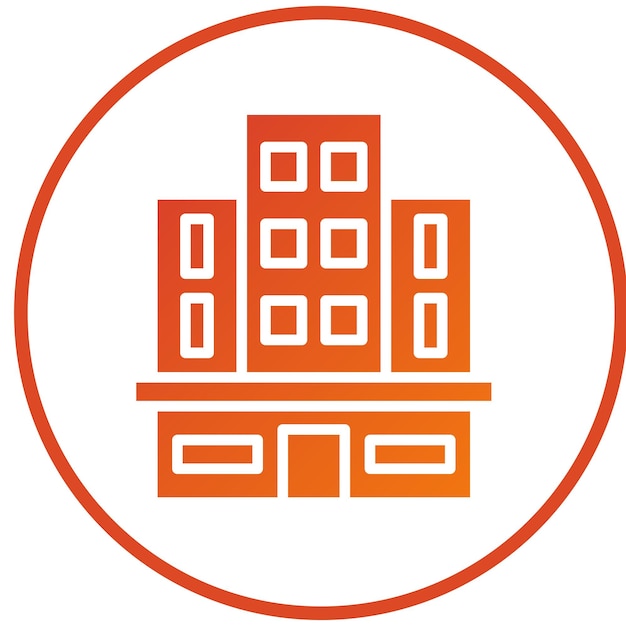 Estilo del icono del edificio de oficinas de diseño vectorial
