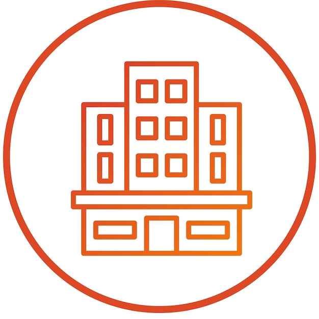 Estilo del icono del edificio de oficinas de diseño vectorial
