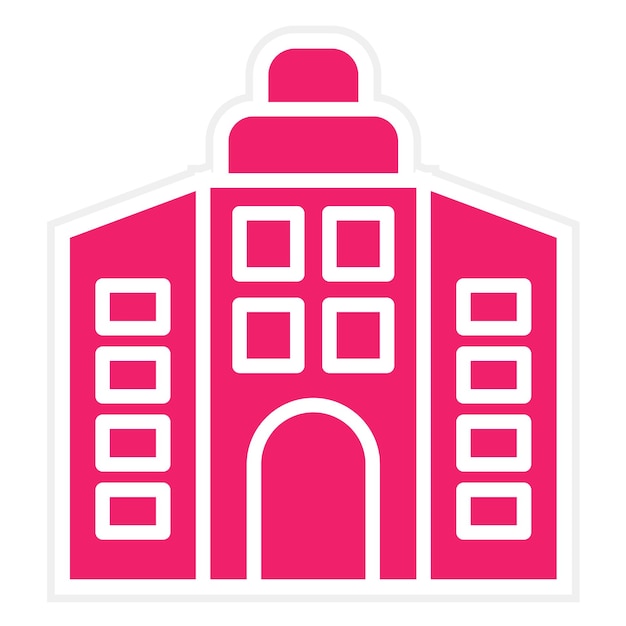 Estilo del icono del edificio de oficinas de diseño vectorial