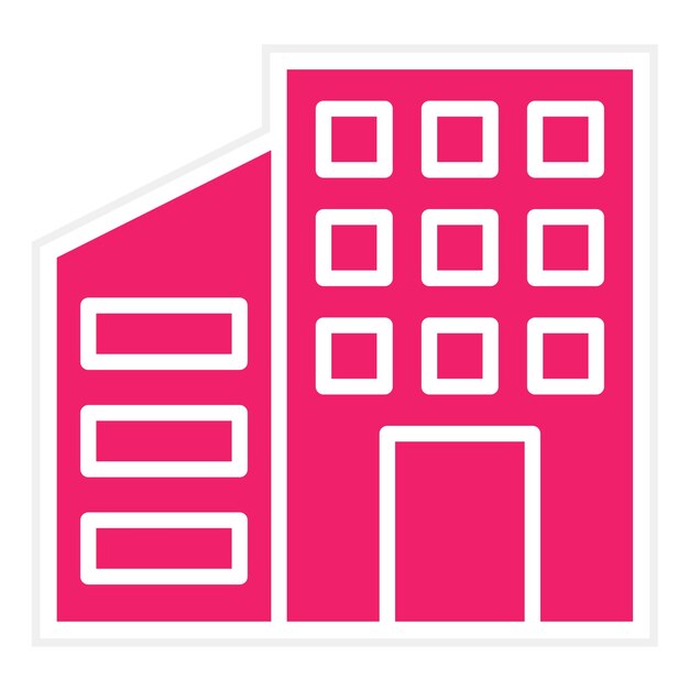 Estilo del icono del edificio de oficinas de diseño vectorial