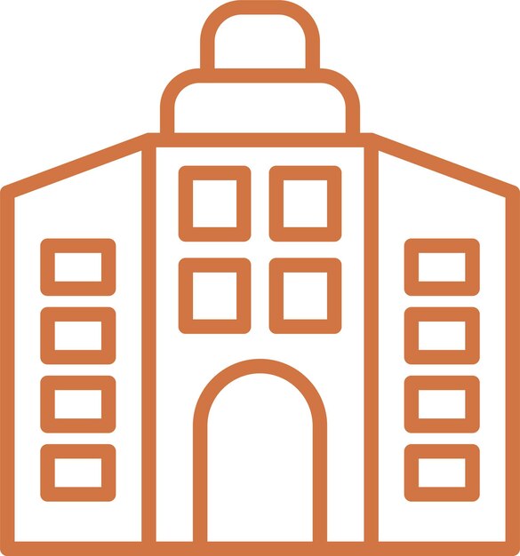 Estilo del icono del edificio de oficinas de diseño vectorial