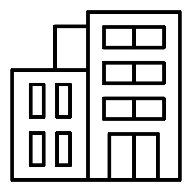 Estilo del icono del edificio de oficinas de diseño vectorial