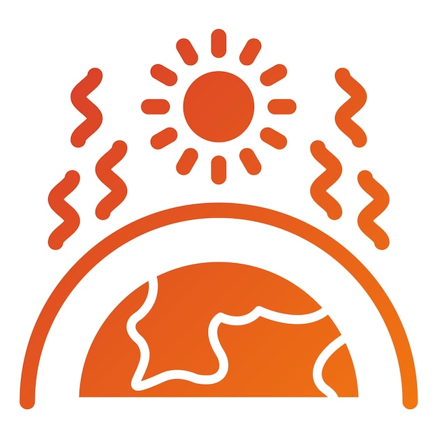 Estilo del icono del efecto invernadero