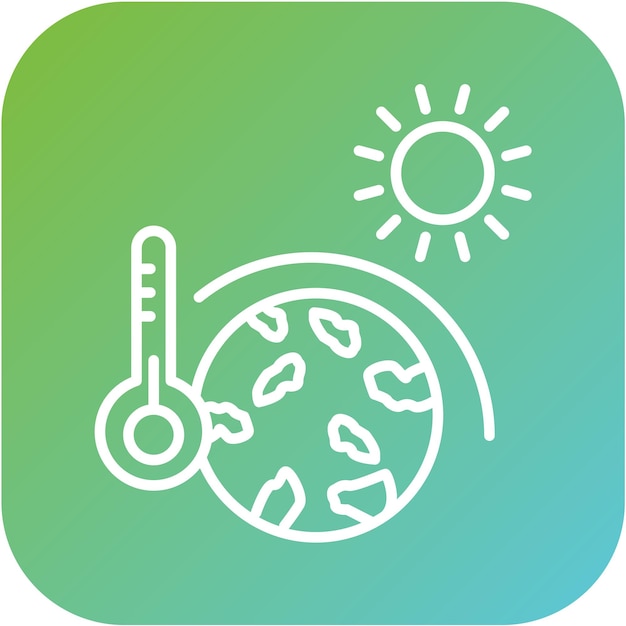 Estilo del icono del efecto invernadero