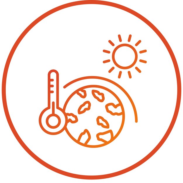 Estilo del icono del efecto invernadero