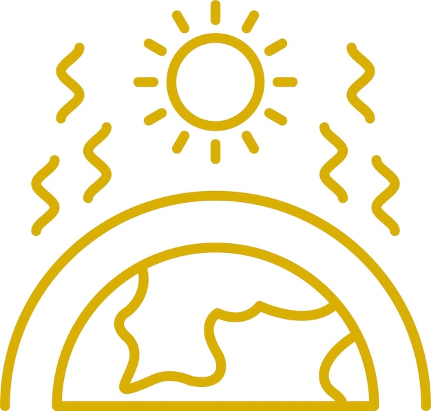 Estilo del icono del efecto invernadero