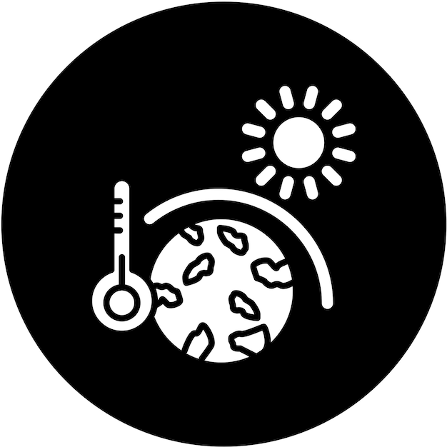 Estilo del icono del efecto invernadero