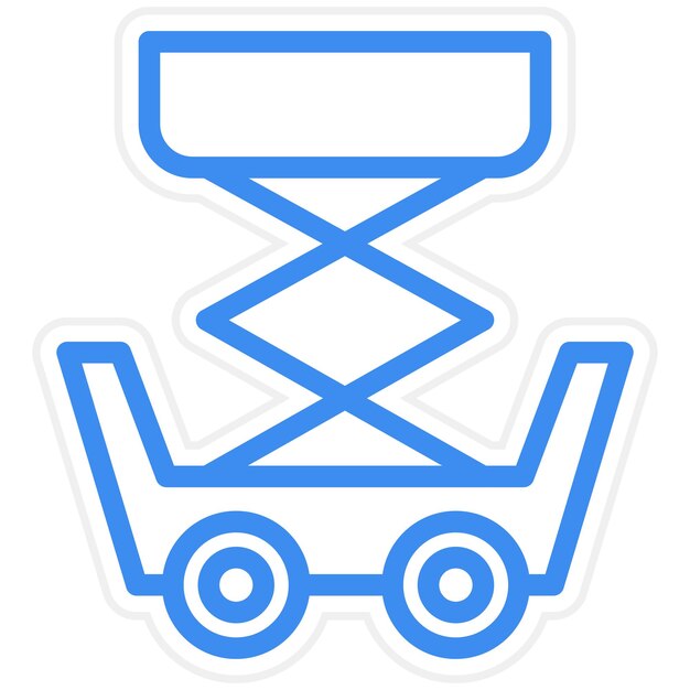 Estilo del icono de elevación de las tijeras de diseño vectorial