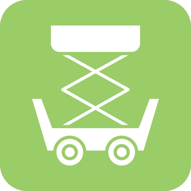 Estilo del icono de elevación de las tijeras de diseño vectorial