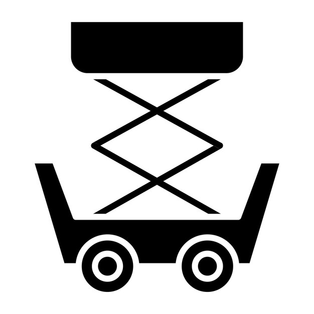 Estilo del icono de elevación de las tijeras de diseño vectorial