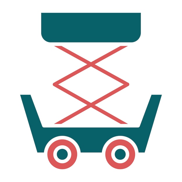 Estilo del icono de elevación de las tijeras de diseño vectorial