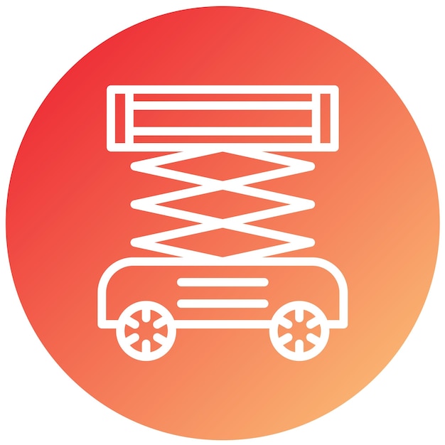 Estilo del icono de elevación de las tijeras de diseño vectorial