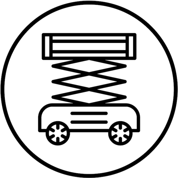 Estilo del icono de elevación de las tijeras de diseño vectorial