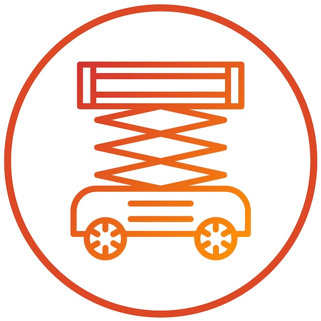 Estilo del icono de elevación de las tijeras de diseño vectorial