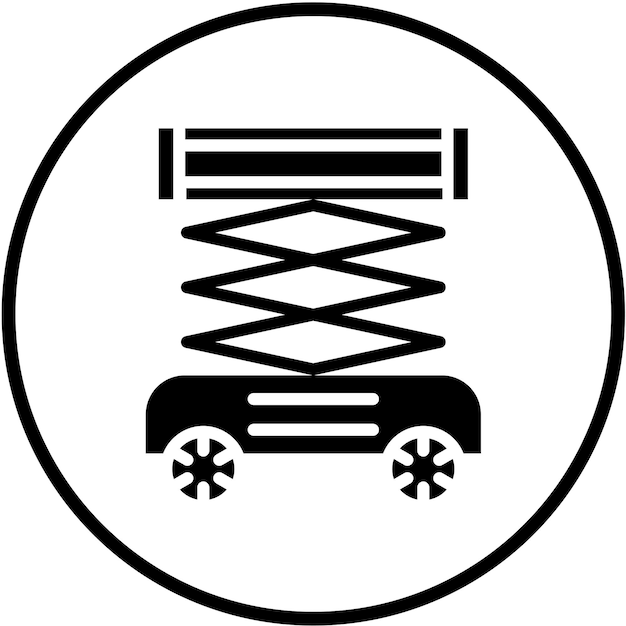 Estilo del icono de elevación de las tijeras de diseño vectorial