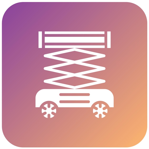 Estilo del icono de elevación de las tijeras de diseño vectorial