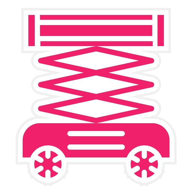 Estilo del icono de elevación de las tijeras de diseño vectorial