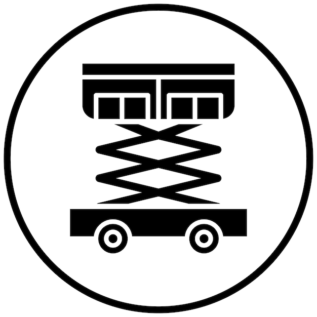 Estilo del icono de elevación de las tijeras de diseño vectorial